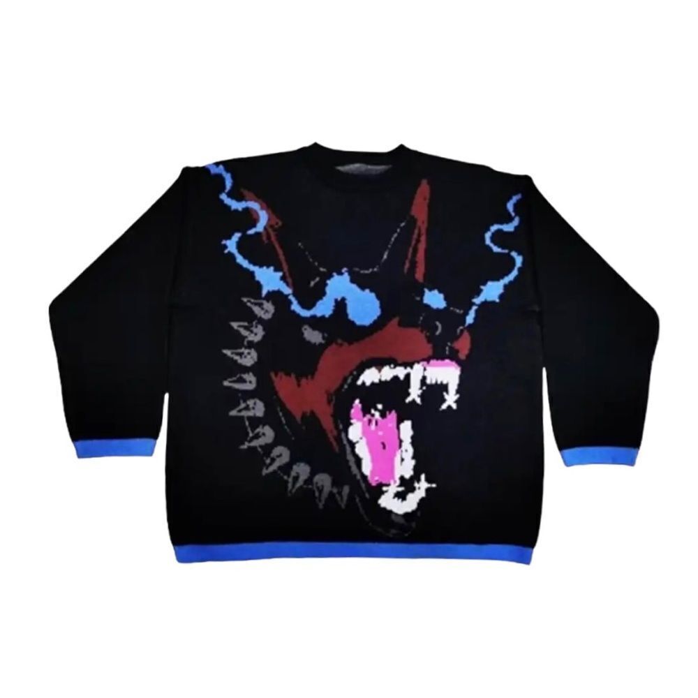 Vintage Y2K Dobermann Dog Sweater Size Medium
